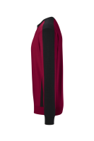 HAKRO Sweatshirt Contrast Mikralinar® Eco, weinrot/schwarz, 2XS