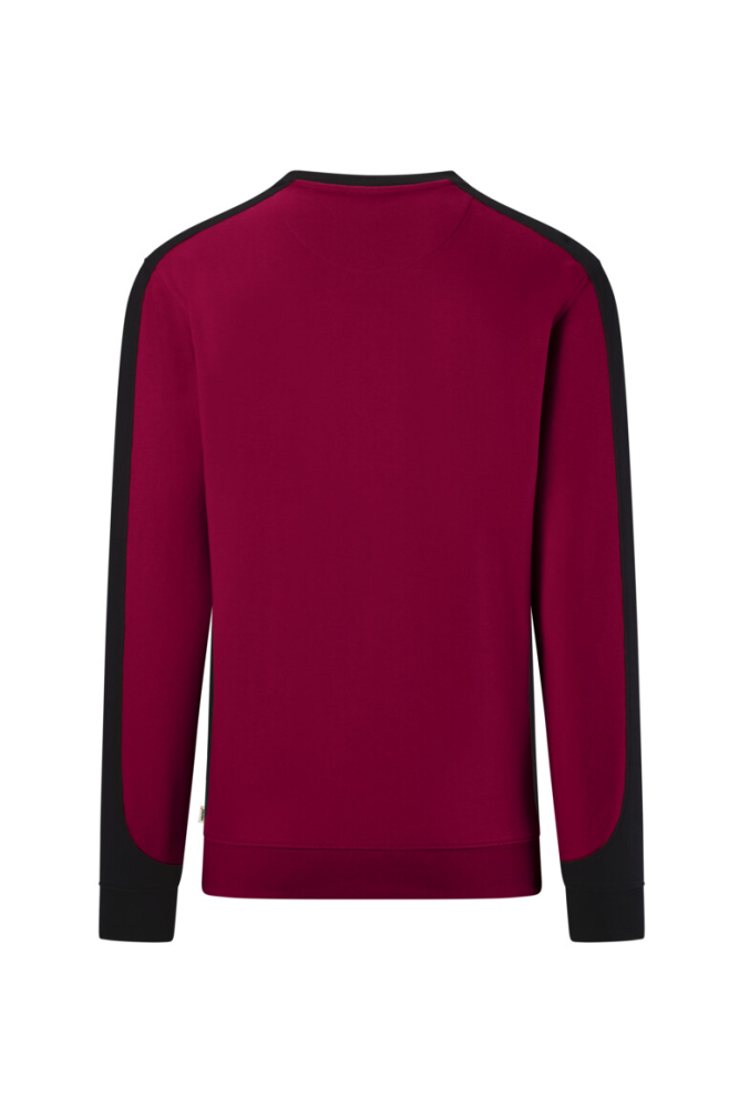 HAKRO Sweatshirt Contrast Mikralinar® Eco, weinrot/schwarz, 2XS