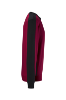 HAKRO Sweatshirt Contrast Mikralinar® Eco, weinrot/schwarz, 2XS