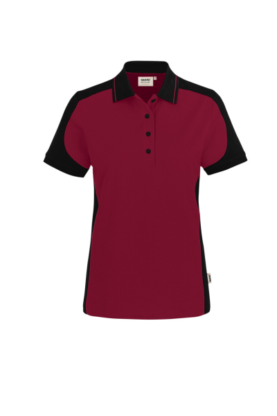 HAKRO Damen Poloshirt Contrast Mikralinar® Eco, weinrot/schwarz