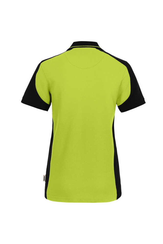 HAKRO Damen Poloshirt Contrast MIKRALINAR® ECO, kiwi/schwarz, 4XL