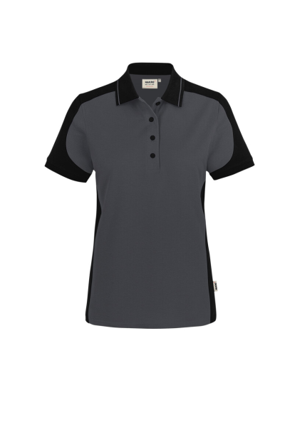 HAKRO Damen Poloshirt Contrast Mikralinar® Eco, karbongrau/schwarz