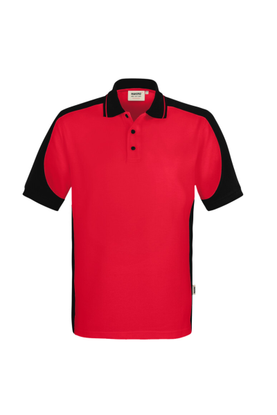 HAKRO Poloshirt Contrast Mikralinar® Eco, rot/schwarz