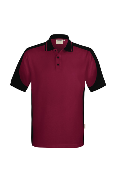 HAKRO Poloshirt Contrast Mikralinar® Eco, weinrot/schwarz