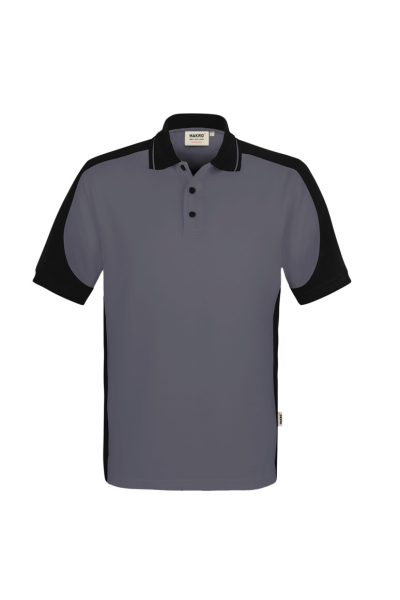 HAKRO Poloshirt Contrast Mikralinar® Eco, anthrazit/schwarz