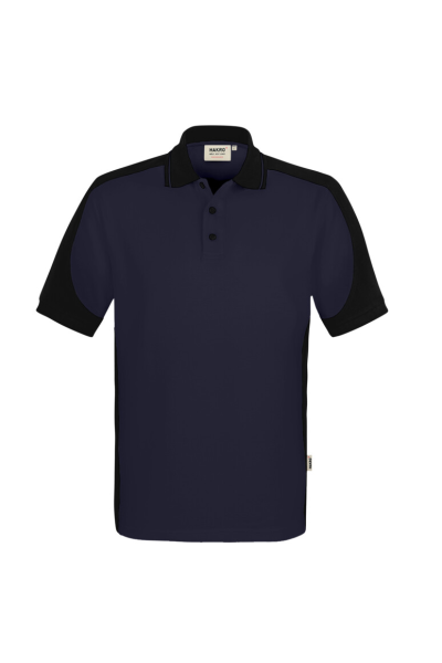 HAKRO Poloshirt Contrast Mikralinar® Eco, tinte/schwarz