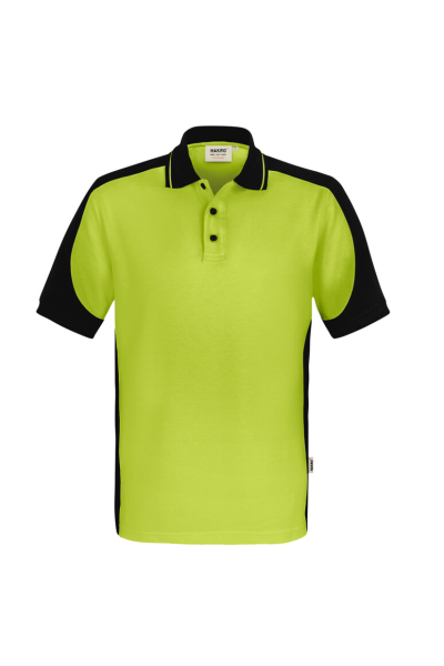 HAKRO Poloshirt Contrast Mikralinar® Eco, kiwi/schwarz