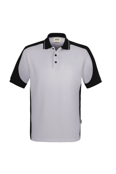 HAKRO Poloshirt Contrast Mikralinar® Eco, titan/schwarz