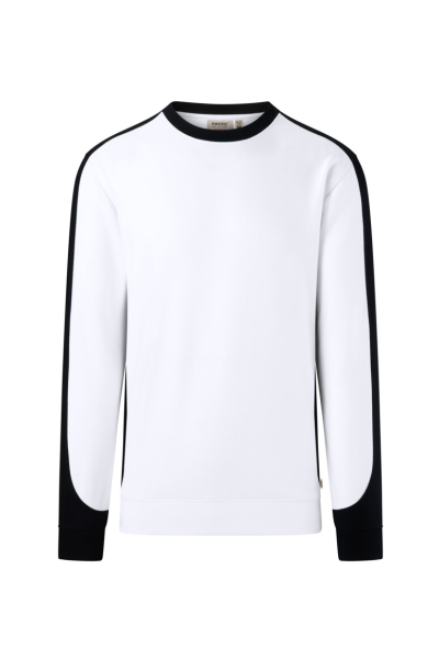 HAKRO Sweatshirt Contrast Mikralinar® Eco, weiss/schwarz