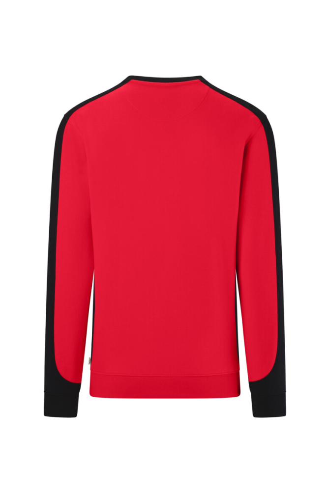 HAKRO Sweatshirt Contrast Mikralinar® Eco, rot/schwarz, L