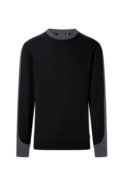 HAKRO Sweatshirt Contrast Mikralinar® Eco, schwarz/karbongrau