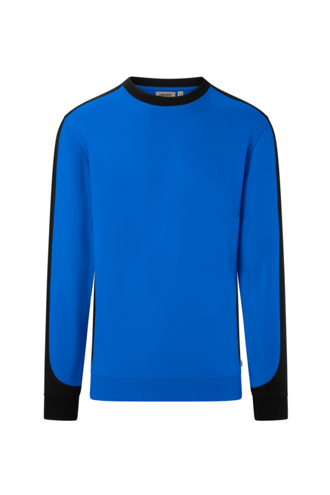HAKRO Sweatshirt Contrast Mikralinar® Eco, royalblau/schwarz, 4XL