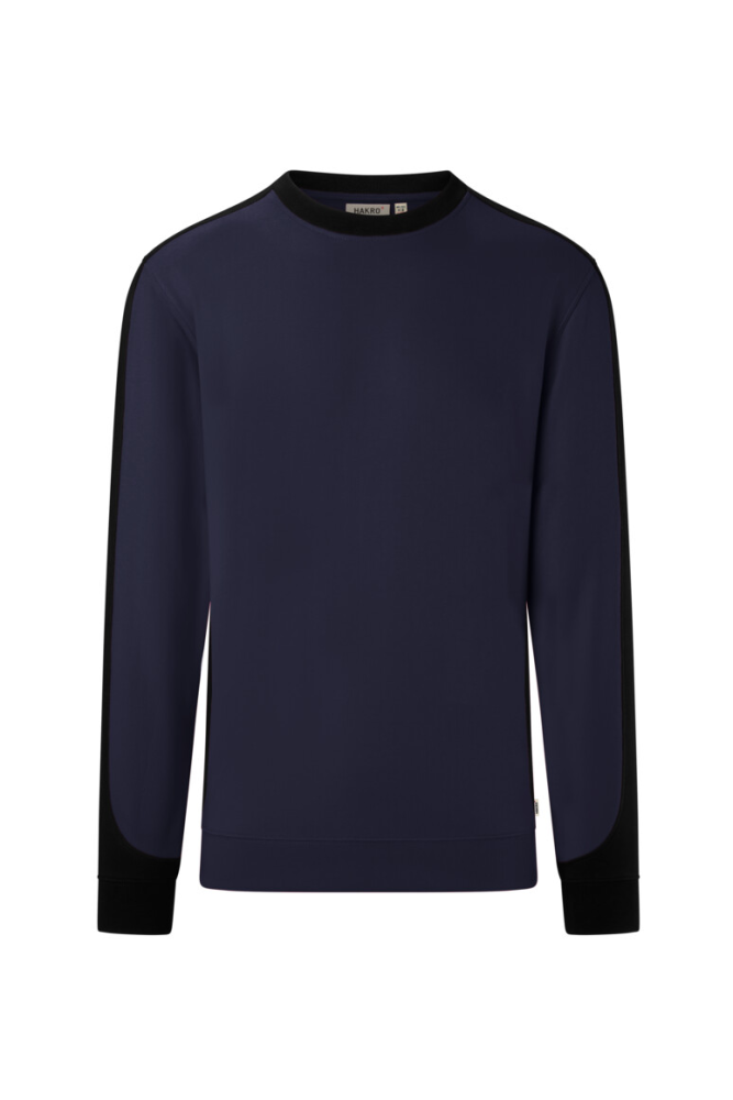 HAKRO Sweatshirt Contrast Mikralinar® Eco, tinte/schwarz, 6XL