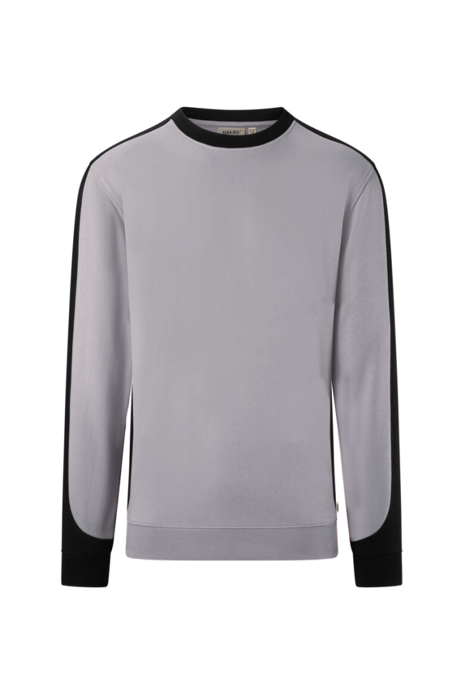 HAKRO Sweatshirt Contrast Mikralinar® Eco, titan/schwarz, 2XL
