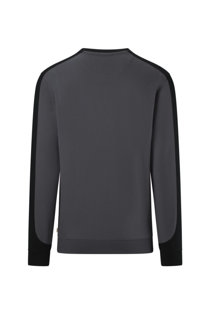 HAKRO Sweatshirt Contrast Mikralinar® Eco, karbongrau/schwarz, 4XL