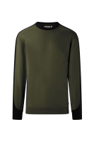HAKRO Sweatshirt Contrast Mikralinar® Eco, olive/schwarz, 4XL