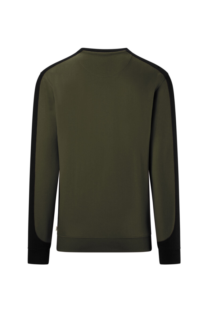 HAKRO Sweatshirt Contrast Mikralinar® Eco, olive/schwarz, 4XL