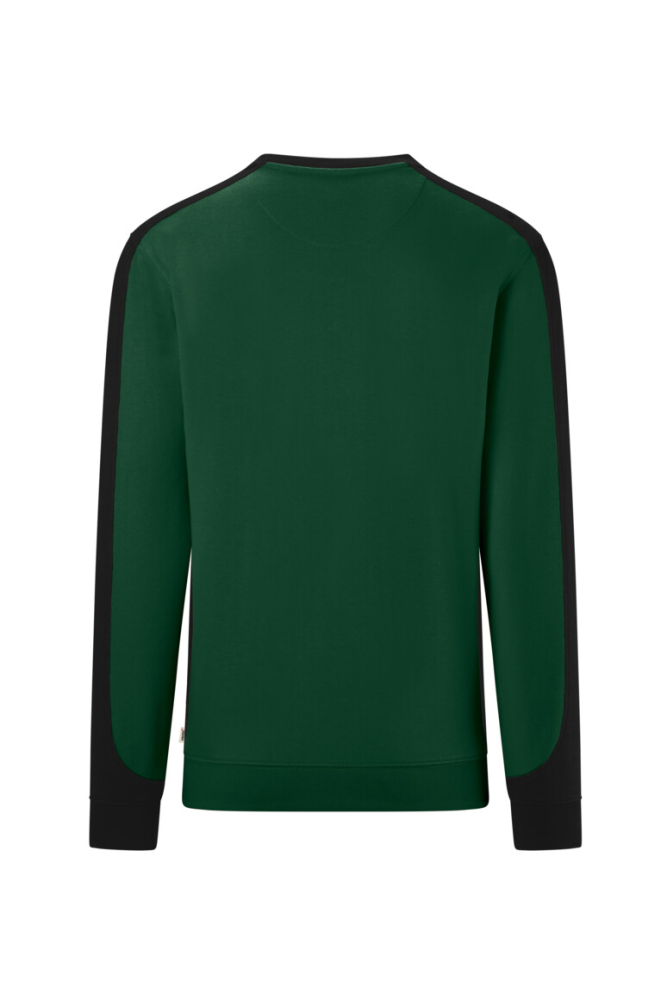 HAKRO Sweatshirt Contrast Mikralinar® Eco, tanne/schwarz, 4XL