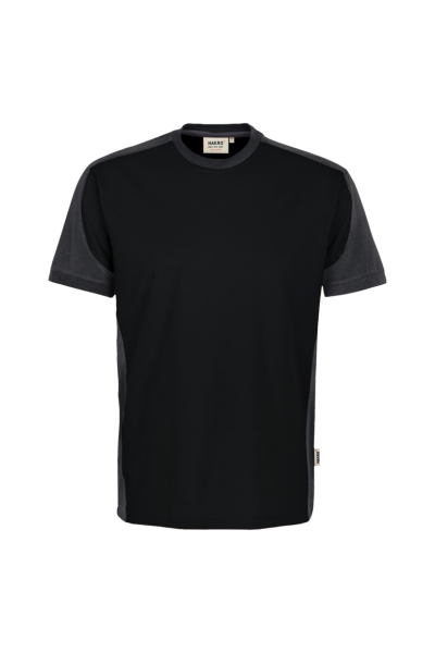 HAKRO T-Shirt Contrast Mikralinar® Eco, schwarz/karbongrau