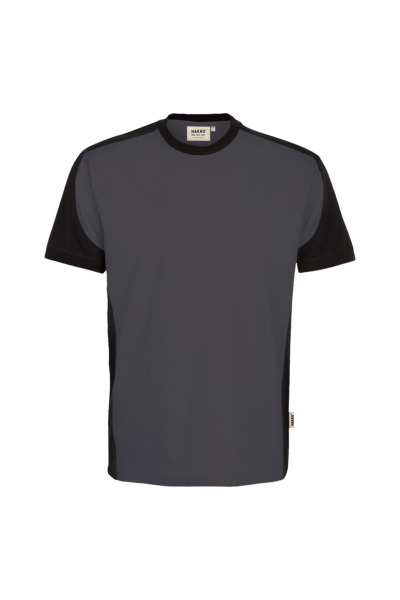 HAKRO T-Shirt Contrast Mikralinar® Eco, karbongrau/schwarz