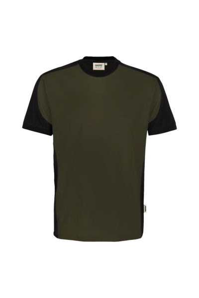HAKRO T-Shirt Contrast Mikralinar® Eco, olive/schwarz