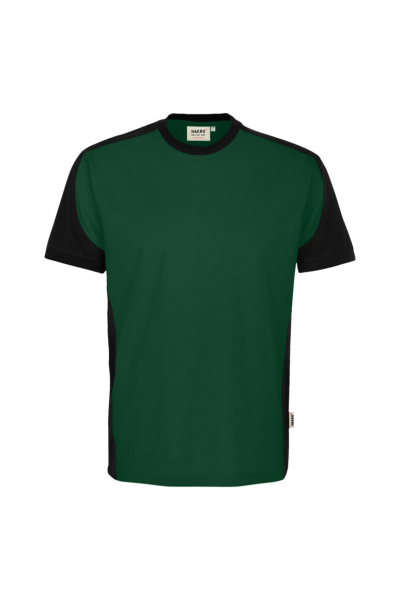 HAKRO T-Shirt Contrast Mikralinar® Eco, tanne/schwarz