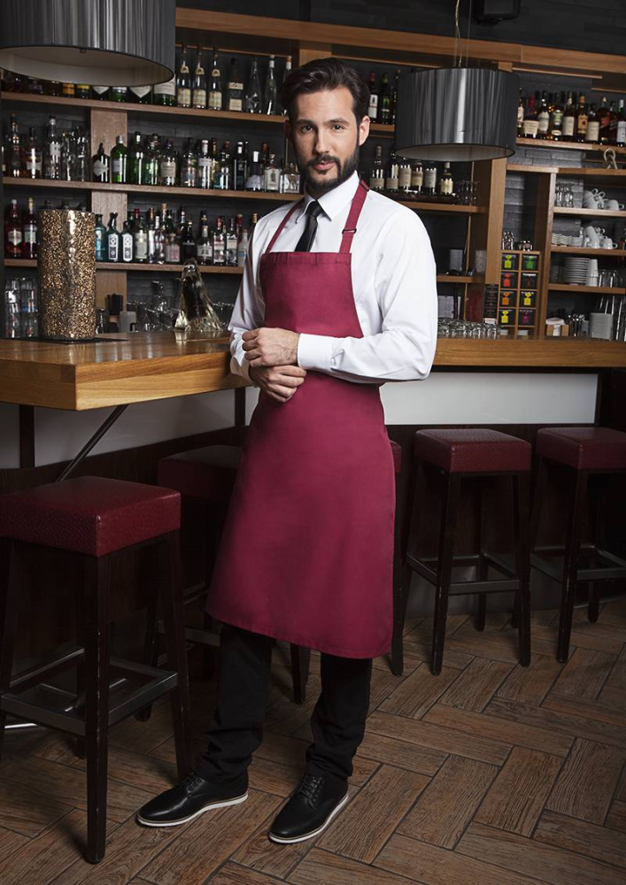 Karlowsky Latzschürze Basic mit Schnalle, bordeaux