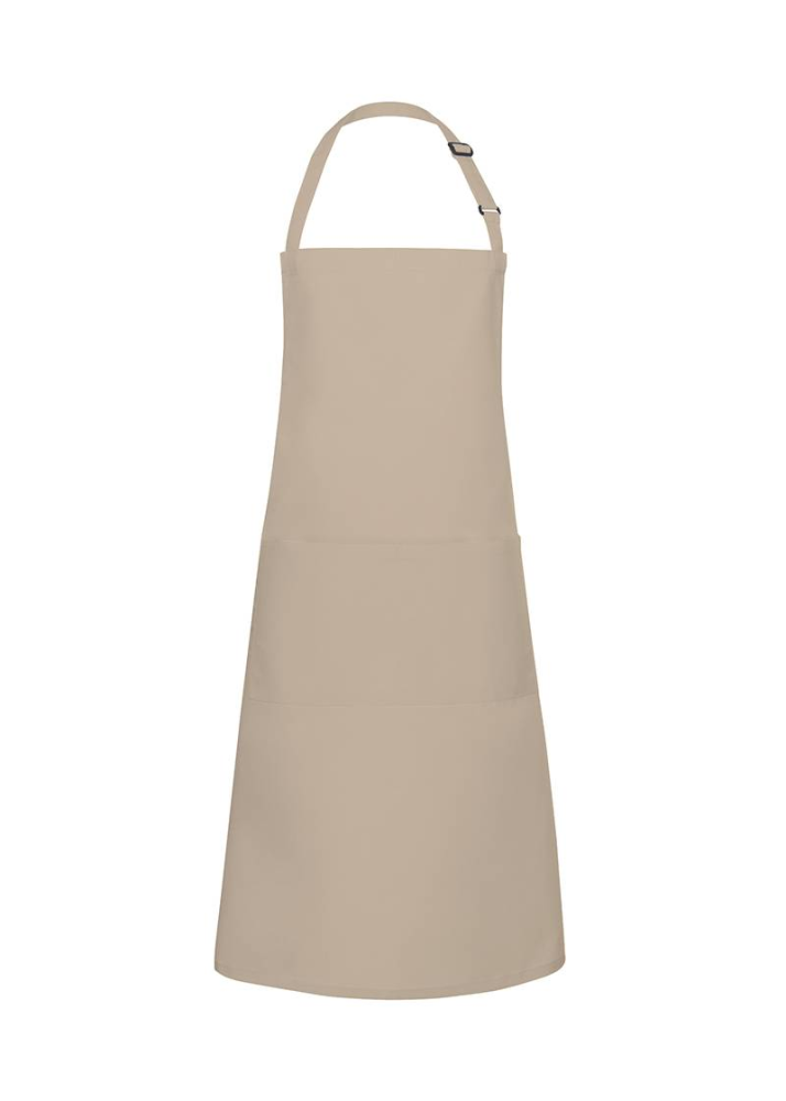 Karlowsky Latzschürze Basic mit Schnalle und Tasche, sand