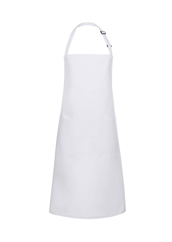 Karlowsky Latzschürze Basic mit Schnalle und Tasche, weiss