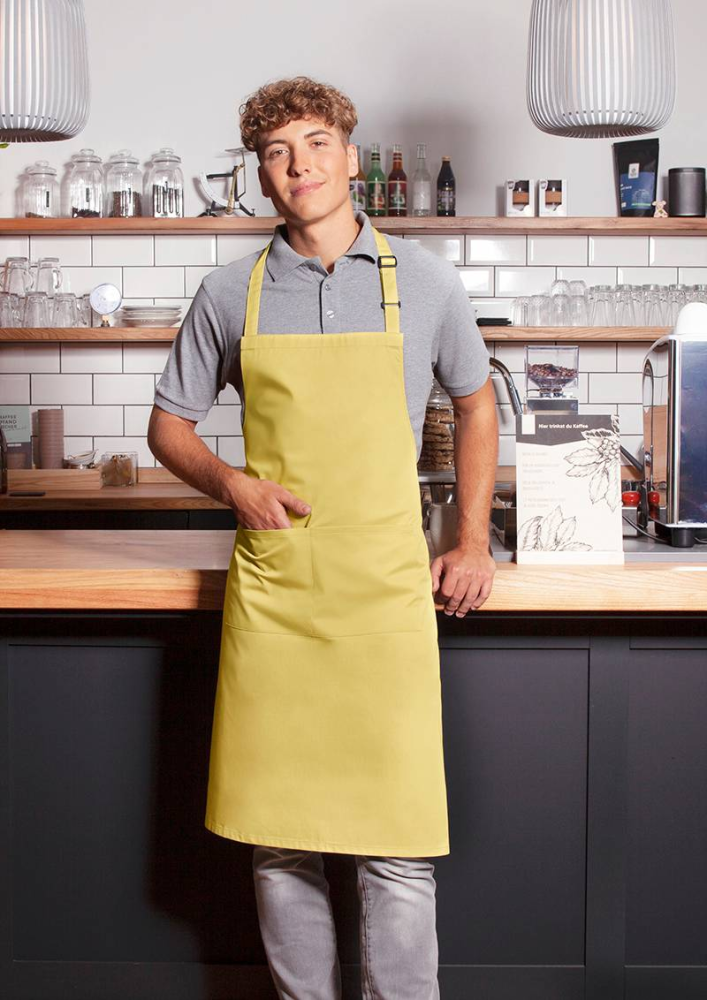 Karlowsky Latzschürze Basic mit Schnalle und Tasche, sonnengelb