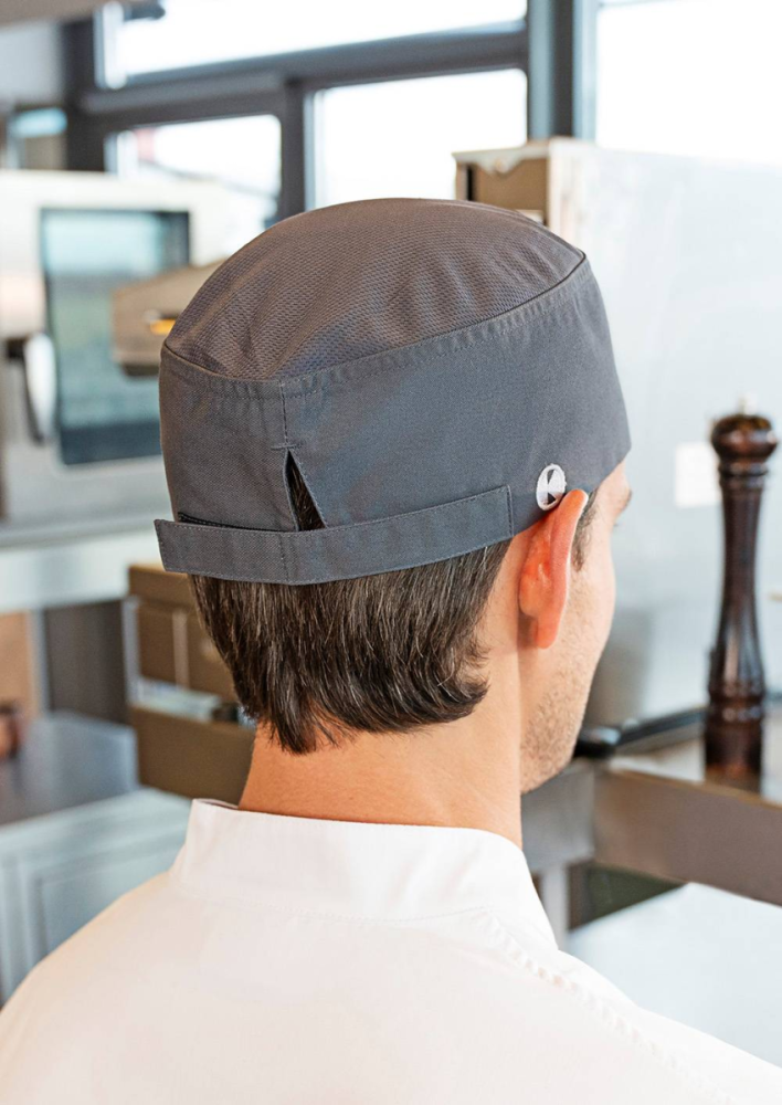 Karlowsky Kochmütze Beanie mit atmungsaktivem Netzeinsatz, anthrazit