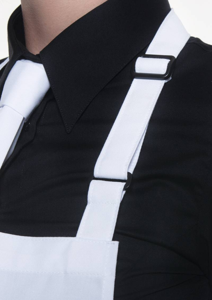 Karlowsky Latzschürze Basic mit Schnalle und Tasche, weiss