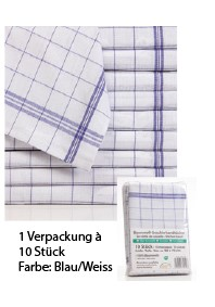 24StarWork Geschirrhandtücher kariert 10er Pack blau