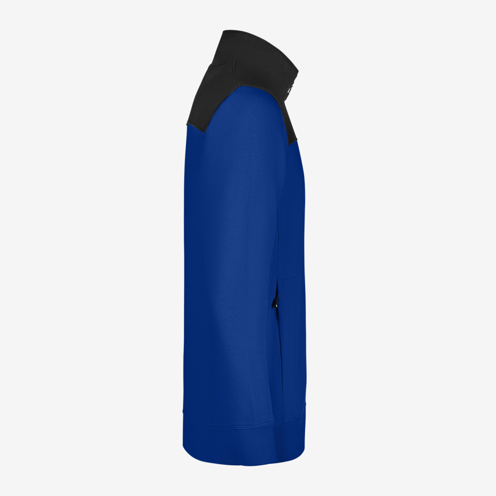 FHB ROB Zip-Sweatshirt, royalblau-schwarz, Gr. S