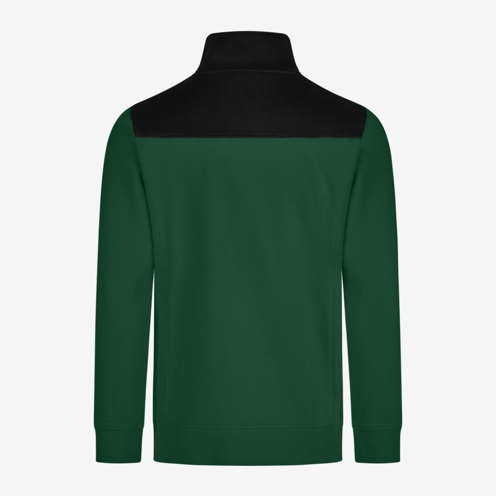 FHB ROB Zip-Sweatshirt, grün-schwarz, Gr. L