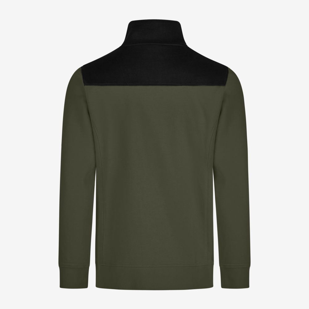 FHB ROB Zip-Sweatshirt, oliv-schwarz, Gr. 2XL