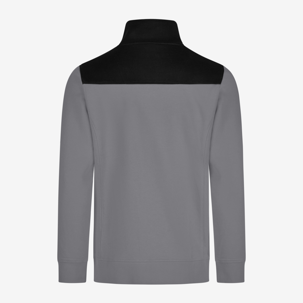 FHB ROB Zip-Sweatshirt, grau-schwarz, Gr. XS