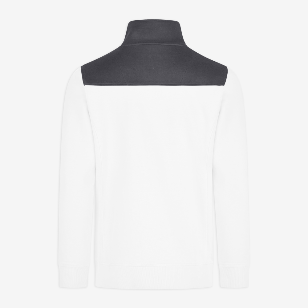 FHB ROB Zip-Sweatshirt, weiss-anthrazit, Gr. L