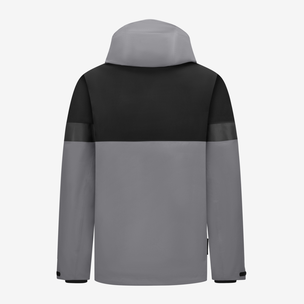 FHB LUCA Regenjacke, grau-schwarz, Gr. 3XL