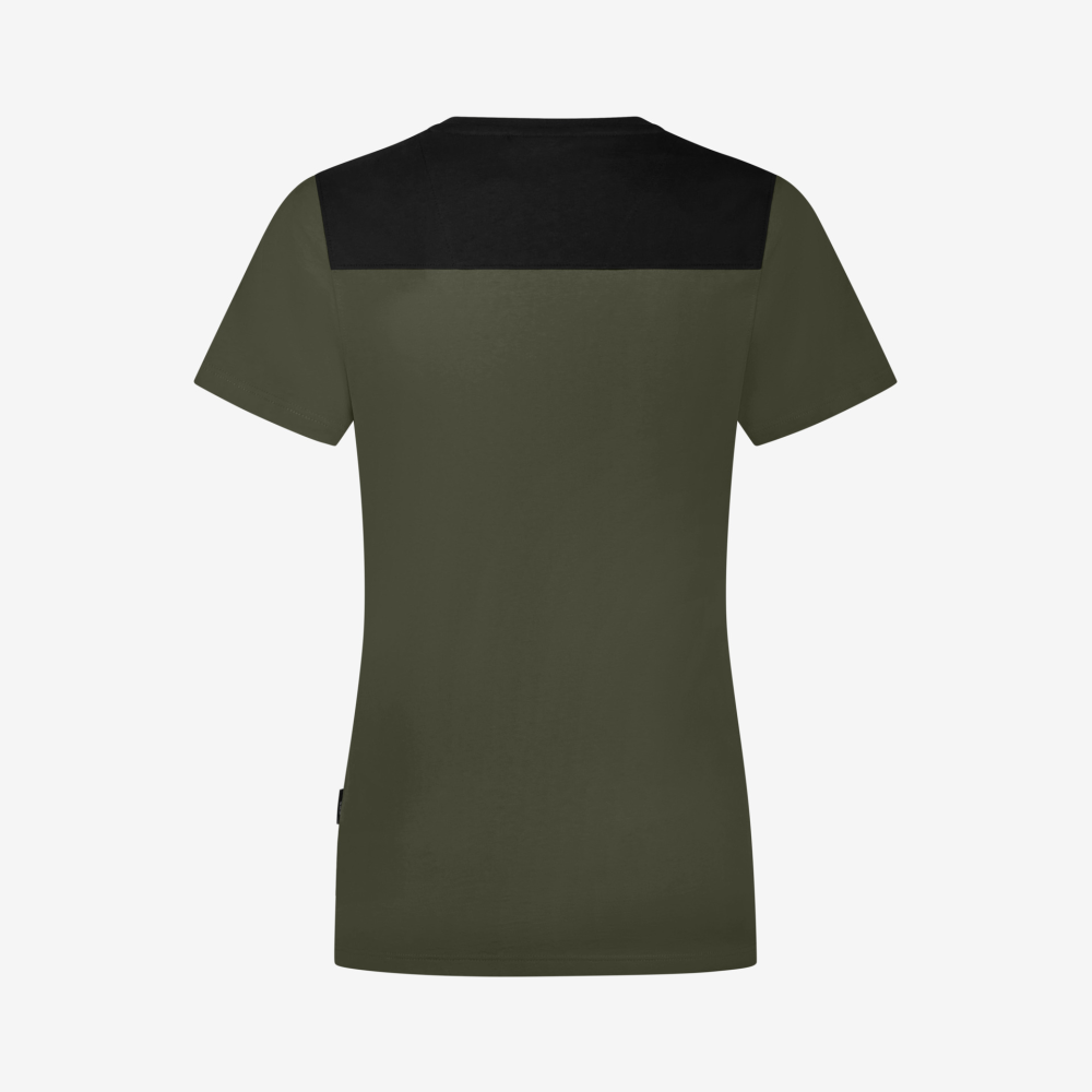 FHB KIRA T-Shirt Damen, oliv-schwarz, Gr. 3XL