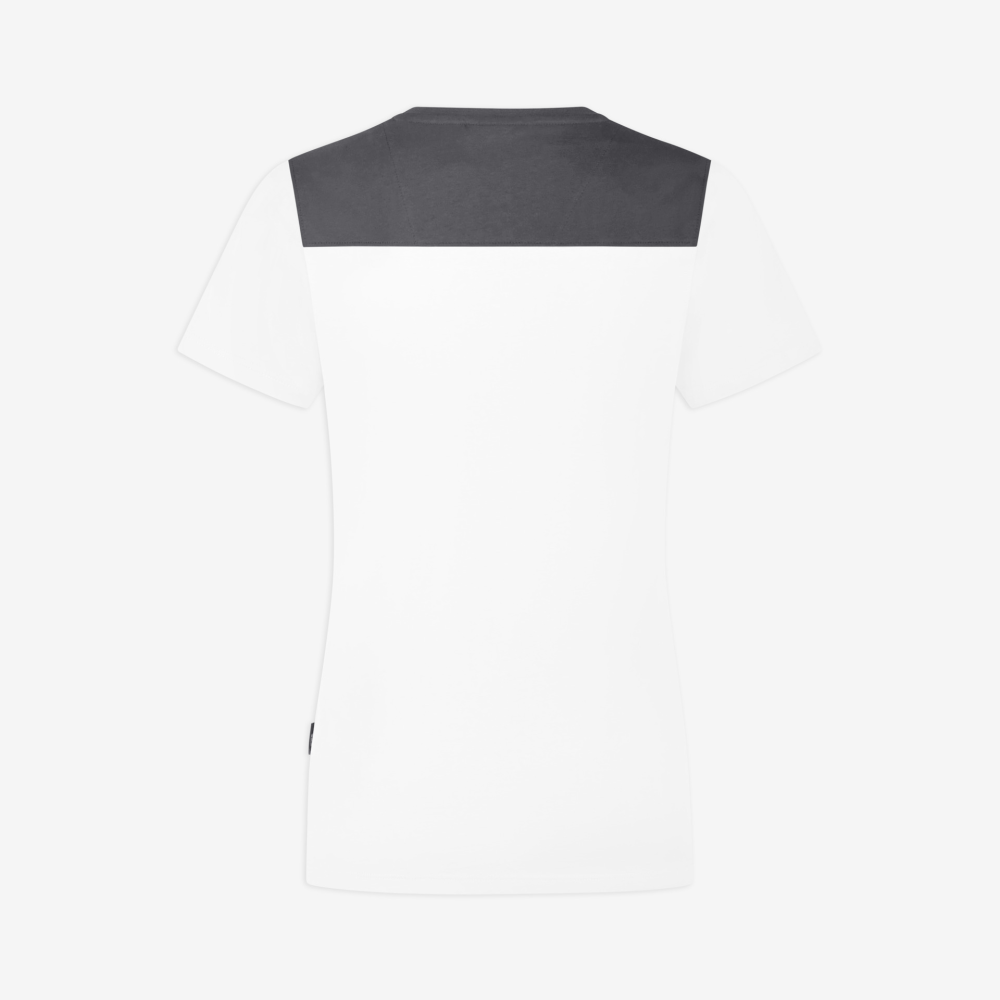 FHB KIRA T-Shirt Damen, weiss-anthrazit, Gr. XL