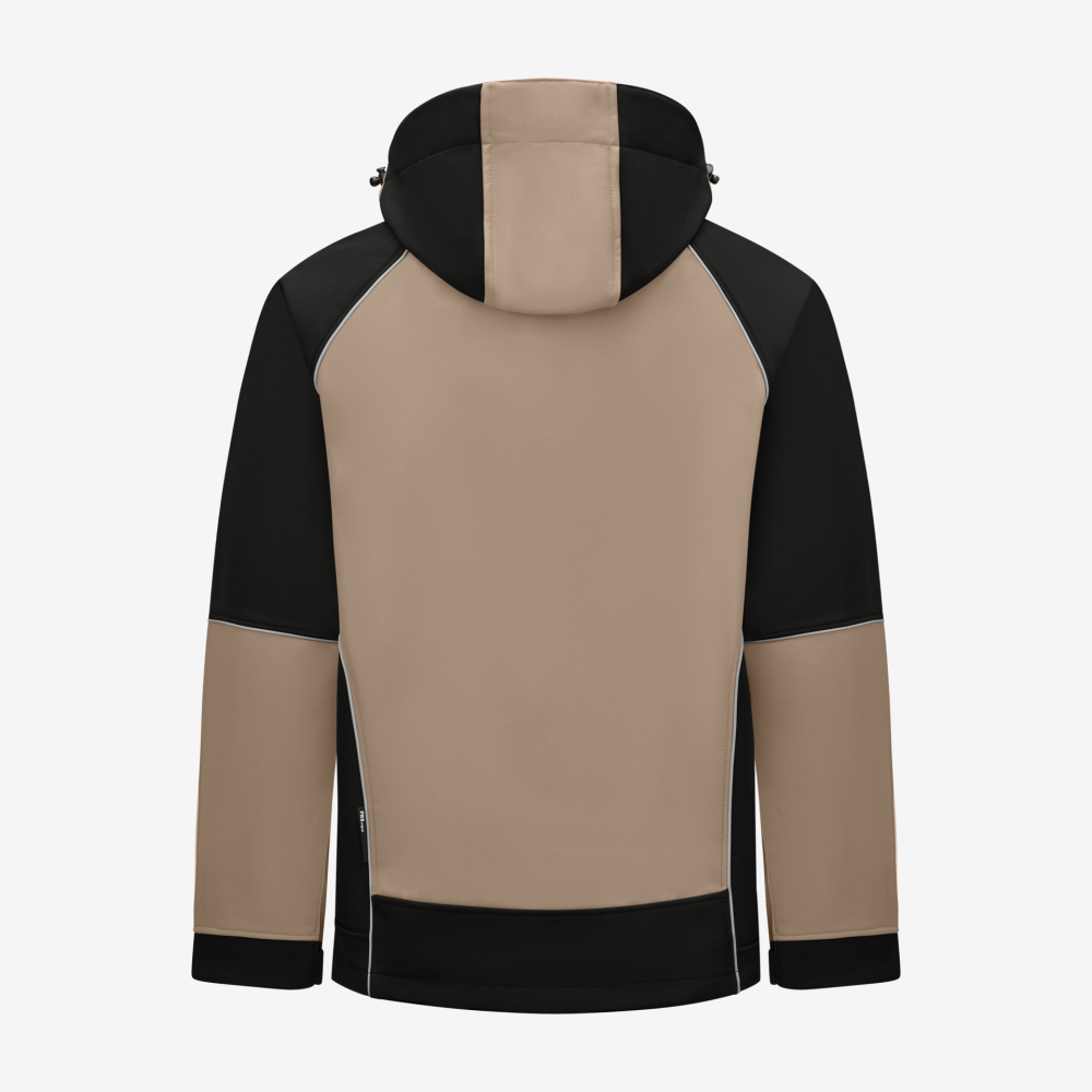 FHB WALTER Softshelljacke, beige-schwarz, Gr. 5XL