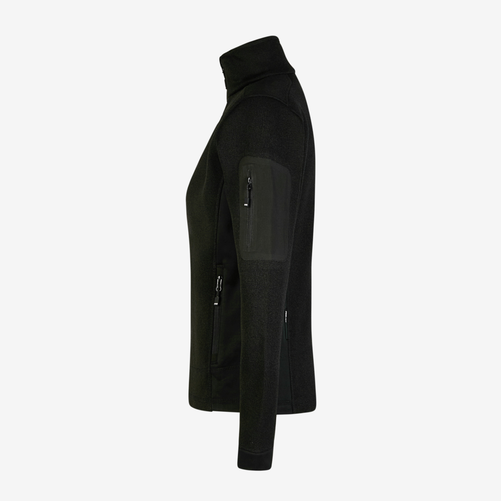 FHB MARIEKE Strick-Fleece-Jacke Damen, schwarz, Gr. XL