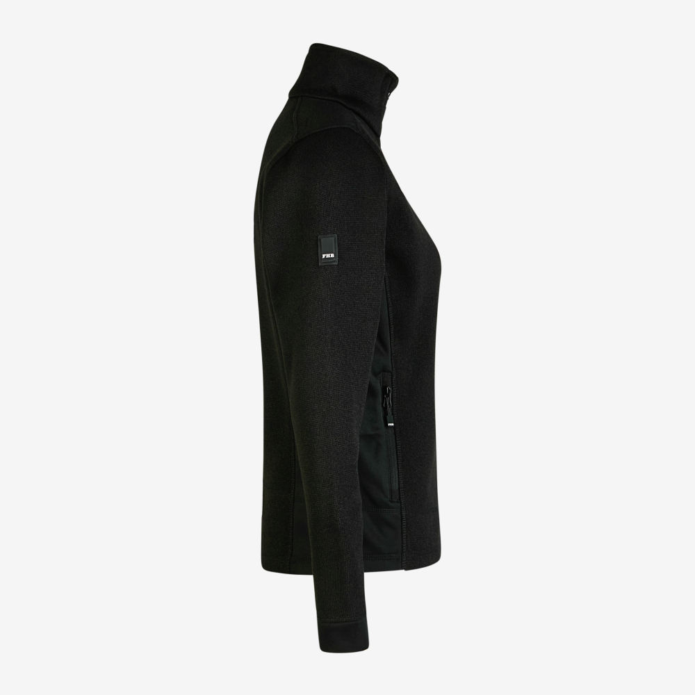 FHB MARIEKE Strick-Fleece-Jacke Damen, schwarz, Gr. XL