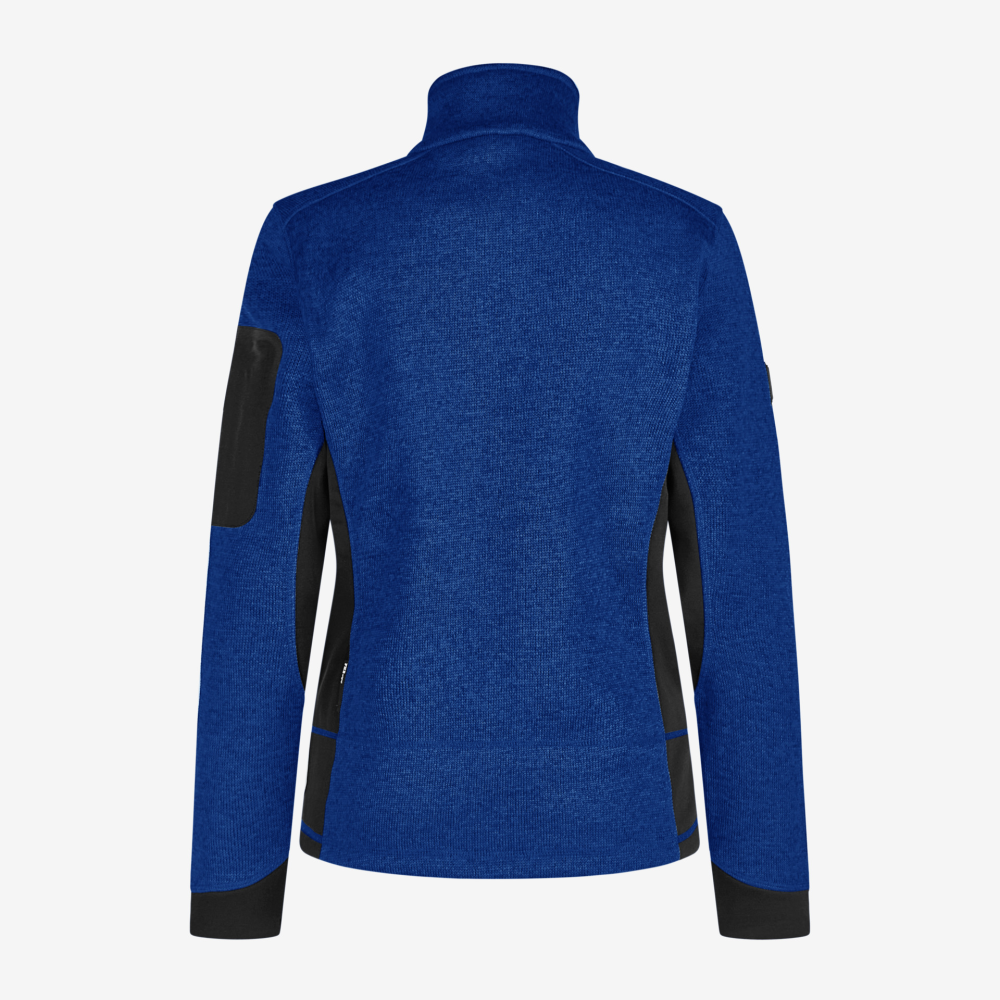 FHB MARIEKE Strick-Fleece-Jacke Damen, royalblau-schwarz, Gr. XL