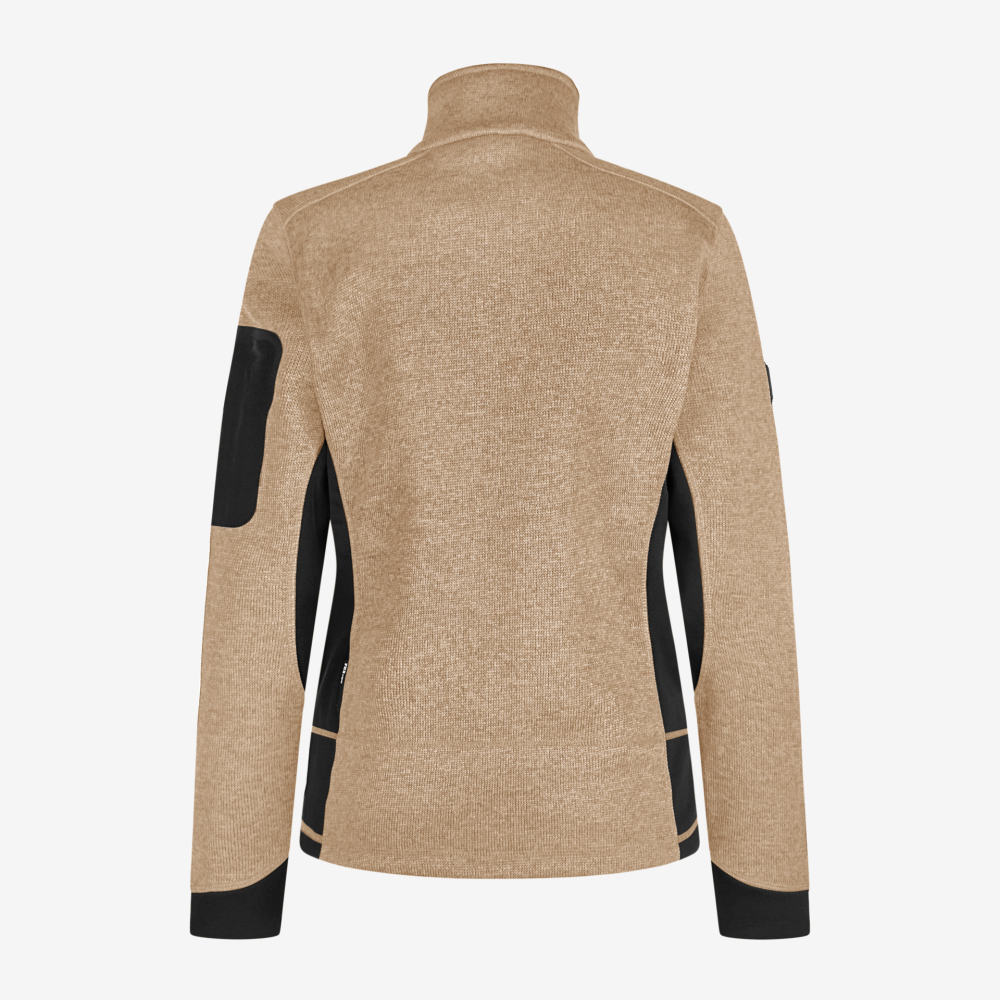 FHB MARIEKE Strick-Fleece-Jacke Damen, beige-schwarz, Gr. L