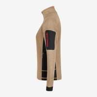 FHB MARIEKE Strick-Fleece-Jacke Damen, beige-schwarz, Gr. L