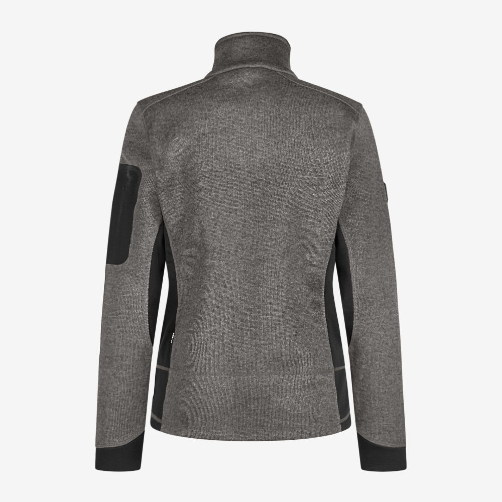 FHB MARIEKE Strick-Fleece-Jacke Damen, anthrazit-schwarz, Gr. S