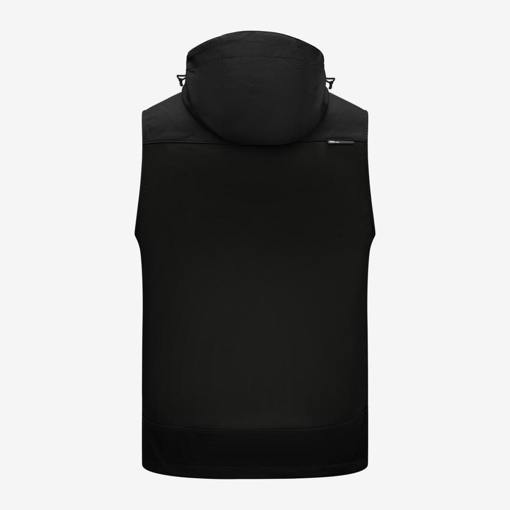 FHB JUSTUS Softshellweste, schwarz-schwarz-RV, Gr. M