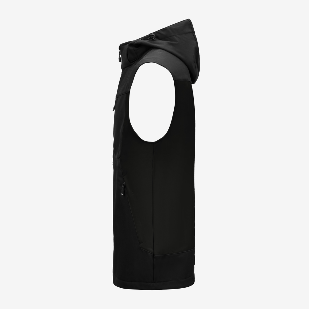 FHB JUSTUS Softshellweste, schwarz-schwarz-RV, Gr. M